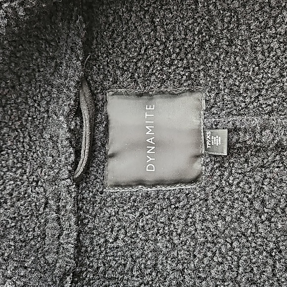 Dynamite Cropped Shearling Peacoat in Black, Size XS - Picture 5 of 10